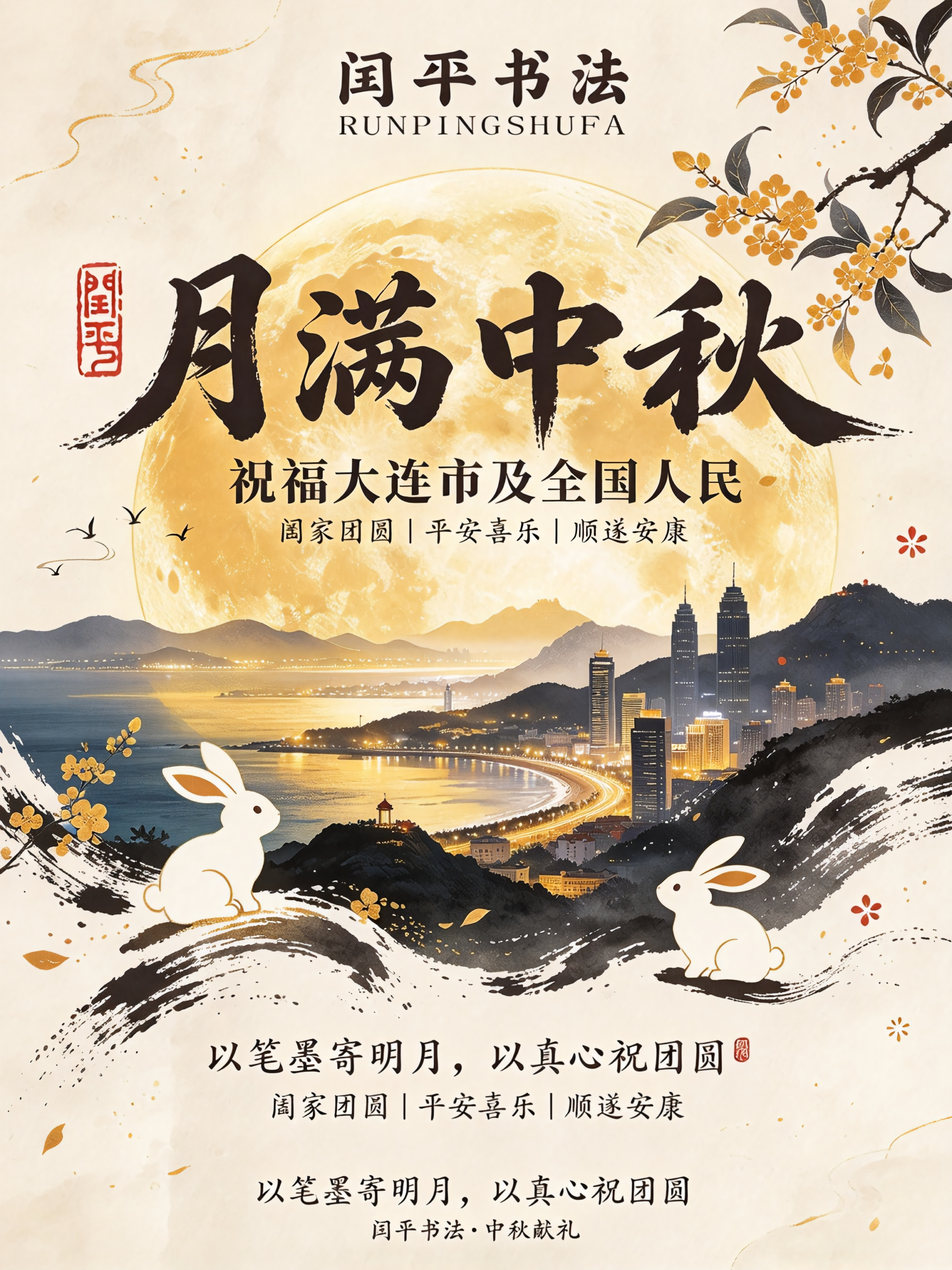 网络热点与闰平书法文案适配.png